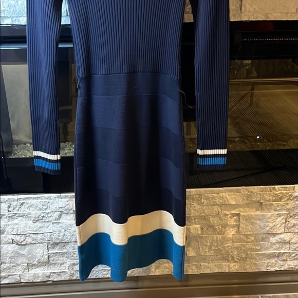 Tory Burch Blue Turtleneck Merino Wool Dress size XS missing sash - Picture 13 of 13
